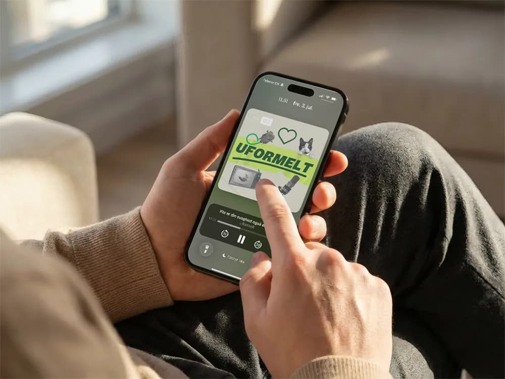 The Uformelt identity shown in a mobile player