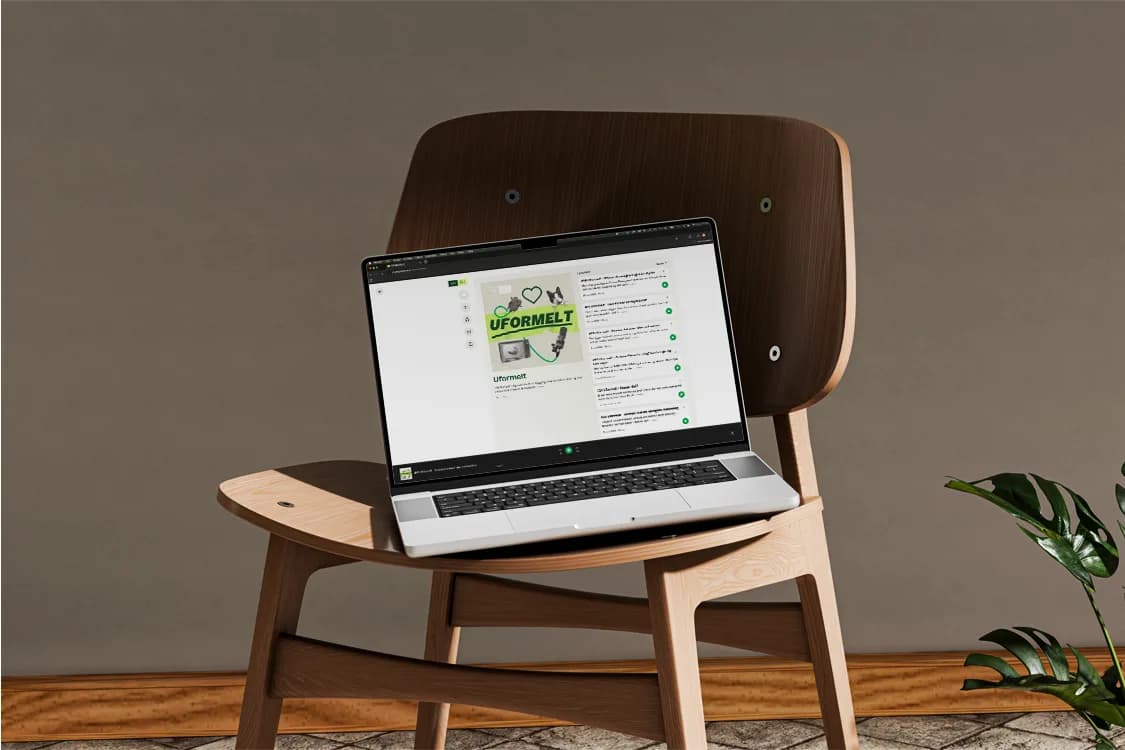 The Uformelt player on a MacBook